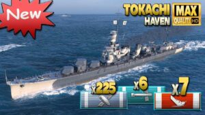 New Japanese premium cruiser Tokachi on map Haven - World of Warships
