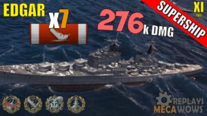 SUPERSHIP Edgar 7 Kills & 276k Damage | World of Warships Gameplay