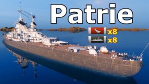 World of WarShips Patrie - 8 Kills 222K Damage