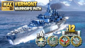 Battleship Vermont: Devastating strikes on map Warrior's Path - World of Warships