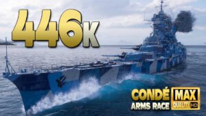 Cruiser Condé with an giantic game in "Arms Race" - World of Warships
