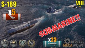SUBMARINE S-189 5 Kills & 197k Damage | World of Warships Gameplay