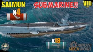 SUBMARINE Salmon 4 Kills & 79k Damage | World of Warships Gameplay