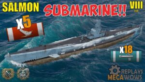 SUBMARINE Salmon 5 Kills & 78k Damage | World of Warships Gameplay