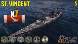 St. Vincent 7 Kills & 214k Damage | World of Warships Gameplay