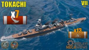 Tokachi 7 Kills & 140k Damage | World of Warships Gameplay
