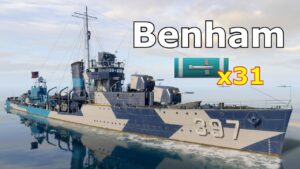 World of WarShips Benham - 3 Kills 342K Damage
