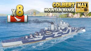 Cruiser Colbert: Nice performance on map Mountain Range - World of Warships
