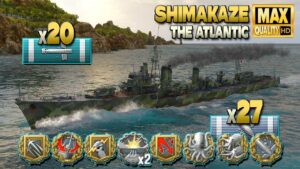Destroyer Shimakaze compensates a fail platoon - World of Warships