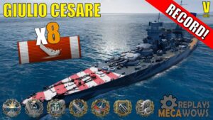 Giulio Cesare 8 Kills & 101k Damage | World of Warships Gameplay