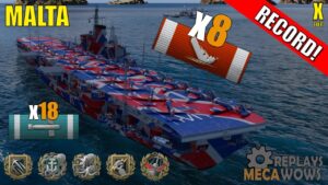 Malta 8 Kills & 182k Damage | World of Warships Gameplay