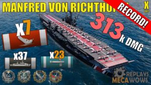 Manfred von Richthofen 7 Kills & 313k Damage | World of Warships Gameplay