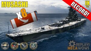 Musashi 8 Kills & 219k Damage | World of Warships Gameplay