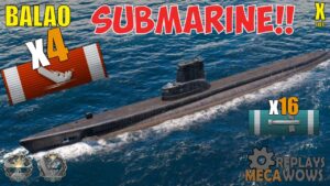 SUBMARINE Balao 4 Kills & 163k Damage | World of Warships Gameplay