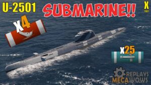 SUBMARINE U-2501 4 Kills & 127k Damage | World of Warships Gameplay