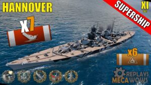 SUPERSHIP Hannover 7 Kills & 289k Damage | World of Warships Gameplay