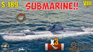 Submarine S-189 3 Kills & 90k Damage | World of Warships Gameplay