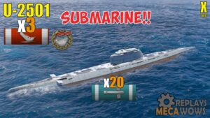 Submarine U-2501 3 Kills & 127k Damage | World of Warships Gameplay
