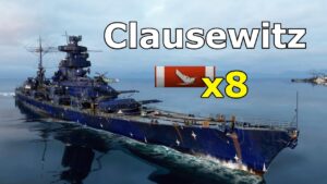 World of WarShips Clausewitz - 8 Kills 296K Damage | New Ship