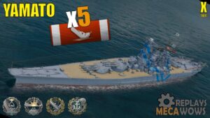 Yamato 5 Kills & 203k Damage | World of Warships Gameplay