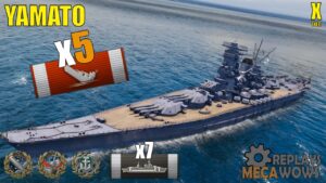 Yamato 5 Kills & 221k Damage | World of Warships Gameplay