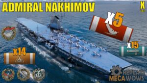 Admiral Nakhimov 5 Kills & 218k Damage | World of Warships Gameplay