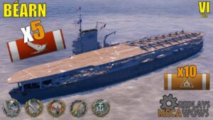 Béarn 5 Kills & 94k Damage | World of Warships Gameplay