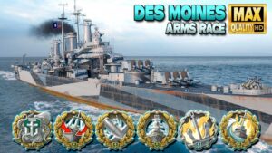 Cruiser Des Moines: 2,5sec reload in Arms race - World of Warships