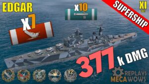 Cruiser Edgar 7 Kills & 377k Damage | World of Warships Gameplay