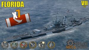 Florida 7 Kills & 166k Damage | World of Warships Gameplay