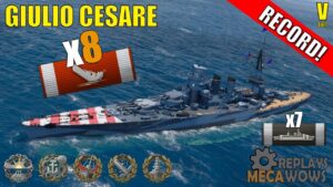 Giulio Cesare 8 Kills & 148k Damage | World of Warships Gameplay