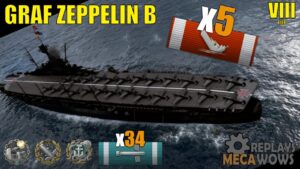Graf Zeppelin B 5 Kills & 174k Damage | World of Warships Gameplay