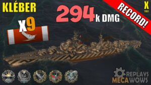 Kléber 9 Kills & 294k Damage | World of Warships Gameplay