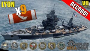 Lyon 9 Kills & 201k Damage | World of Warships Gameplay