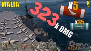 Malta 5 Kills & 323k Damage | World of Warships Gameplay