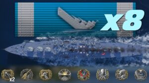 Minotaur going for 8/12 - World of Warships Replays