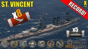 St. Vincent 8 Kills & 227k Damage | World of Warships Gameplay