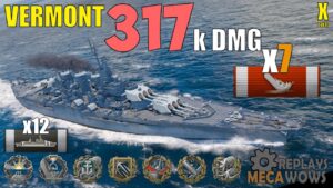 Vermont 7 Kills & 317k Damage | World of Warships Gameplay