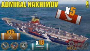 Admiral Nakhimov 5 Kills & 242k Damage | World of Warships Gameplay