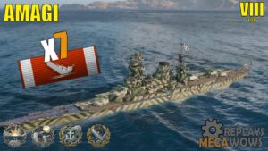 Battleship Amagi 7 Kills & 135k Damage | World of Warships Gameplay