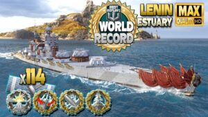 Battleship Lenin: New world record on map Estuary - World of Warships