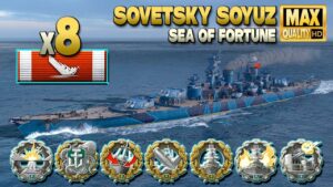 Battleship Sovetsky Soyuz: It´s raining medalson map Sea of Fortune - World of Warships