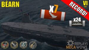 Béarn 7 Kills & 160k Damage | World of Warships Gameplay