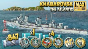 Destroyer Khabarovsk: Nice action game on map The Atlantic - World of Warships