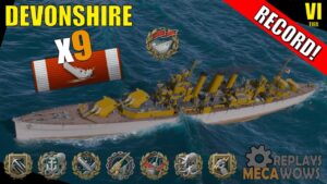 Devonshire 9 Kills & 128k Damage | World of Warships Gameplay