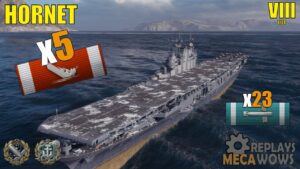 Hornet 5 Kills & 160k Damage | World of Warships Gameplay