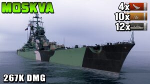 Moskva: armored cruiser on the ocean map