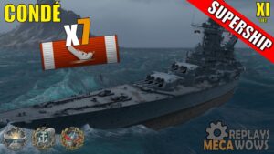 SUPERSHIP Condé 7 Kills & 157k Damage | World of Warships Gameplay