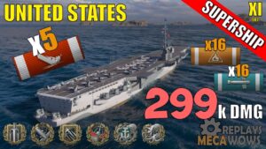 SUPERSHIP United States 5 Kills & 299k Damage | World of Warships Gameplay