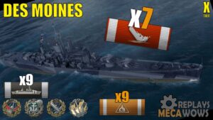 Des Moines 7 Kills & 214k Damage | World of Warships Gameplay